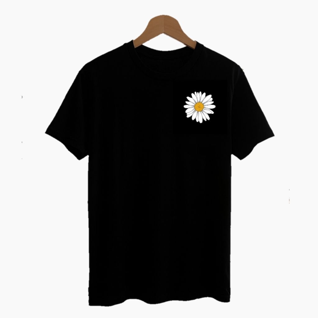 Kaos Distro Pria Motif Bunga Tulip