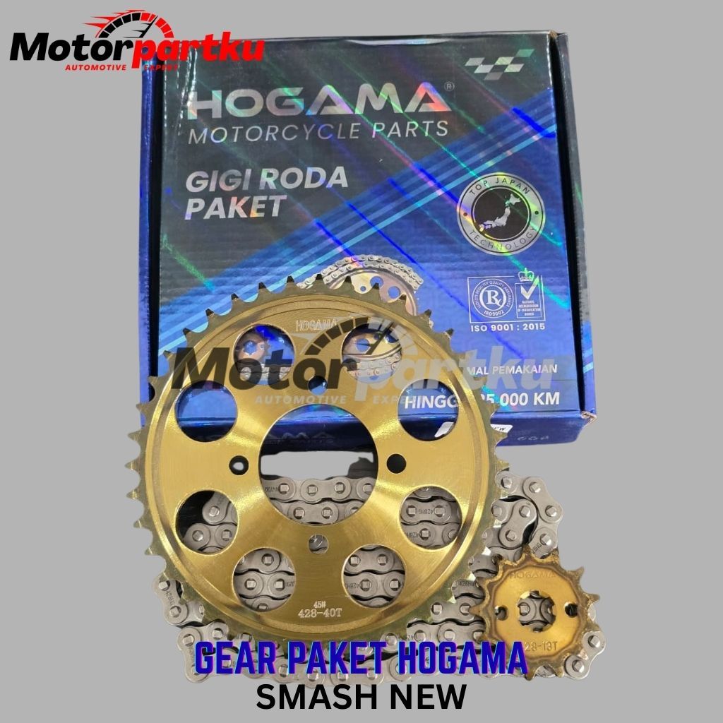 GEAR GIR SET GEAR GIR PAKET SMASH NEW SMASH TITAN SMASH 110 SHOGUN 125 SIZE 13T-40T-428H 110L HOGAMA