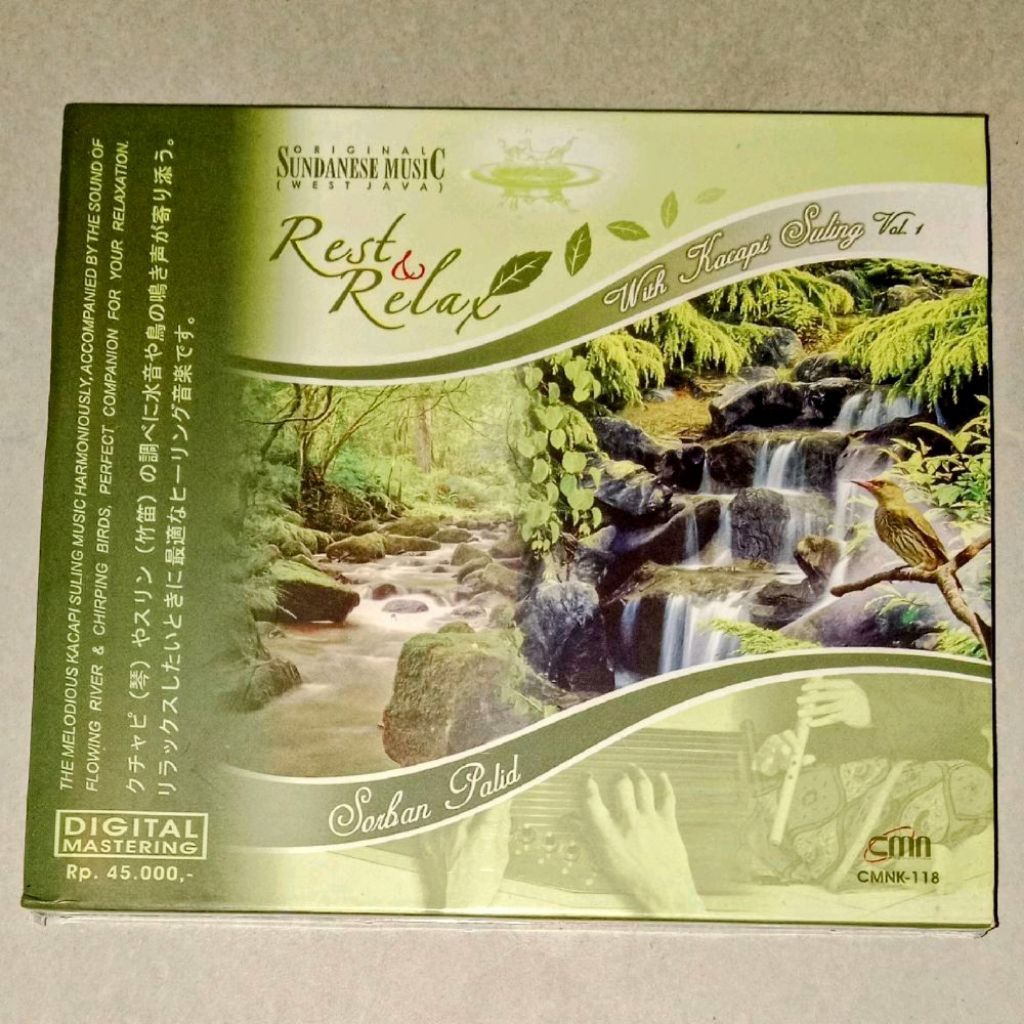 CD Rest & Relax With Kacapi Suling Vol. 1 Sorban Palid Original Sundanese Music West Java