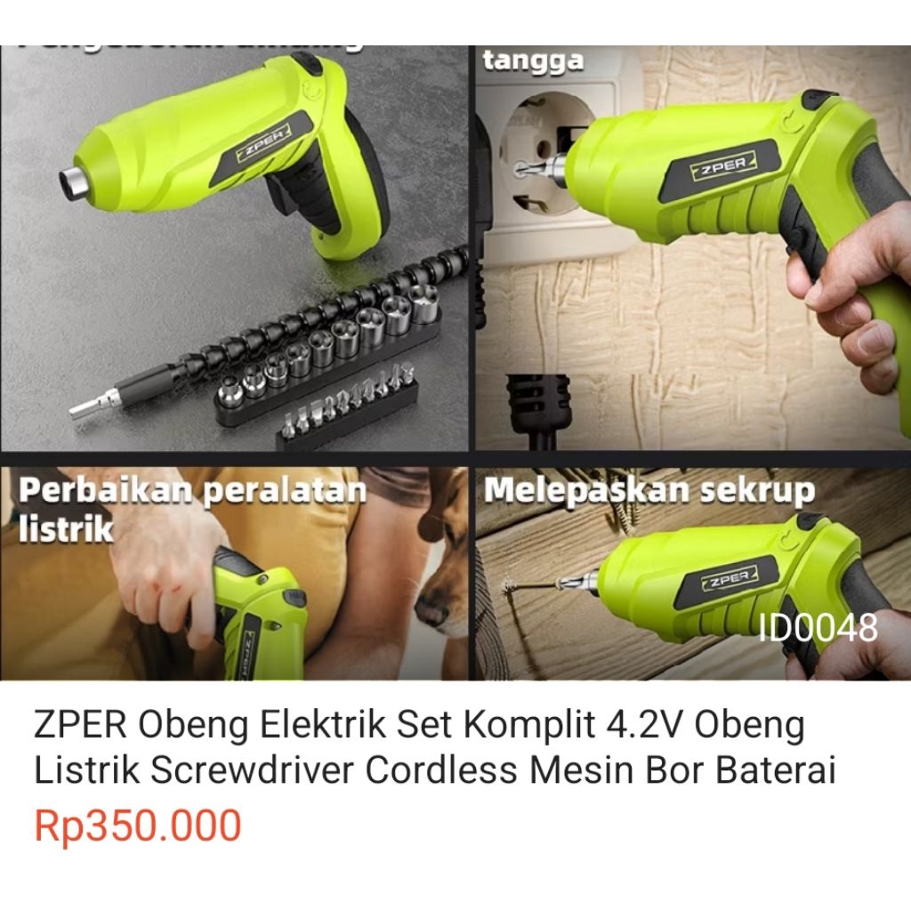 Obeng Mesin Bor Baterai Obeng Listrik Murah High Quality