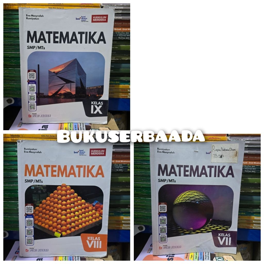BUKU BEKAS BUMI AKSARA - MATEMATIKA KELAS 1 2 3 SMP KURIKULUM MERDEKA
