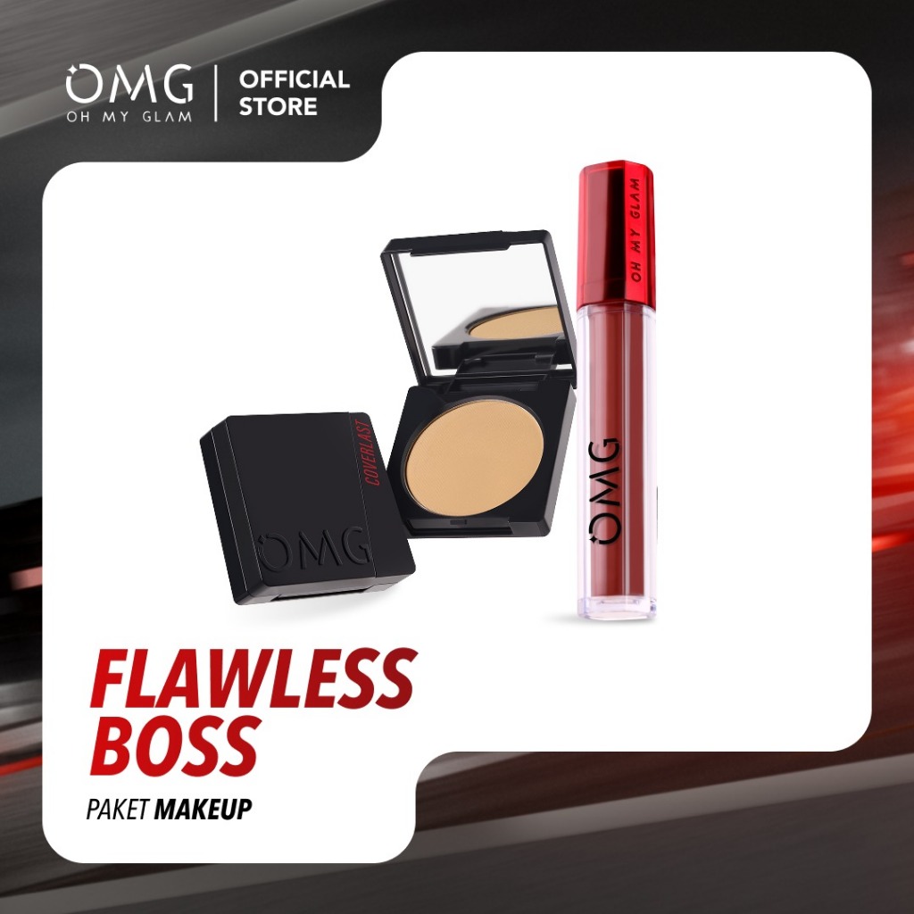 OMG BEST SELLER BUNDLE Flawless Boss (Lip Cream + Bedak Two Way Cake) - High Coverage - Transferproo
