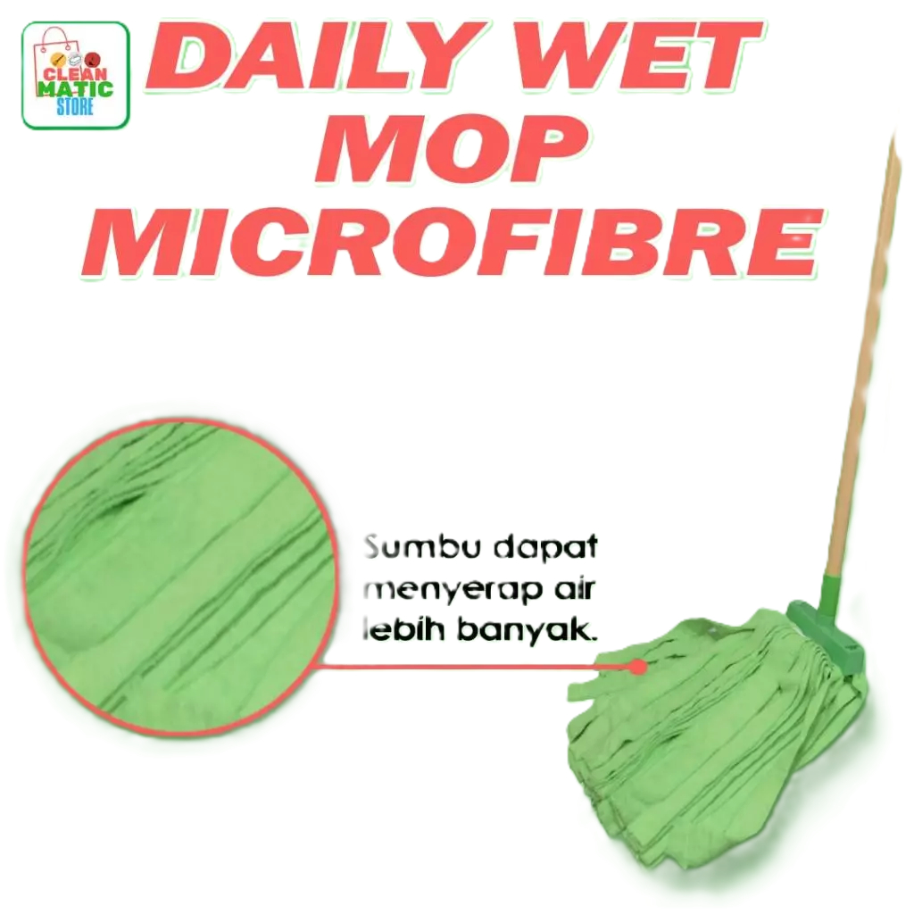 Kain pel microfiber Daily mop microfiber pel alat pembersih lantai dengan gagang panjang