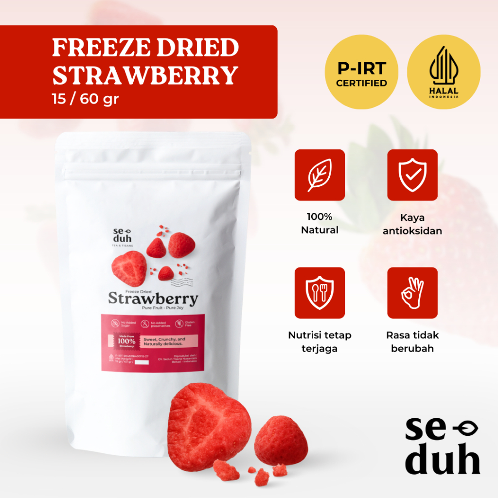 

SEDUH TEA & TISANE | Freeze Dried Strawberry / Stroberi Kering / Freeze Fruit 15 gram