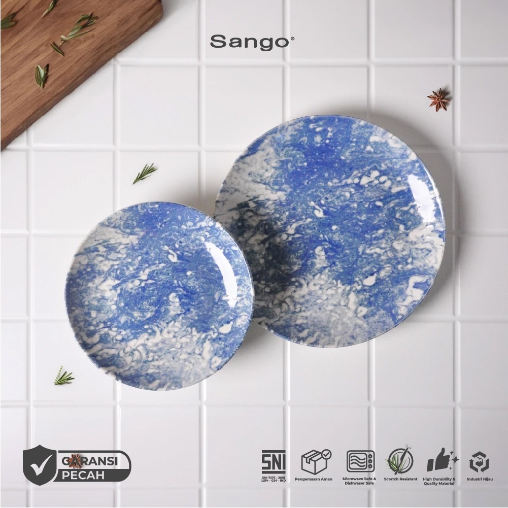 Blue Waves Dinner Salad Plate (Isi 4)