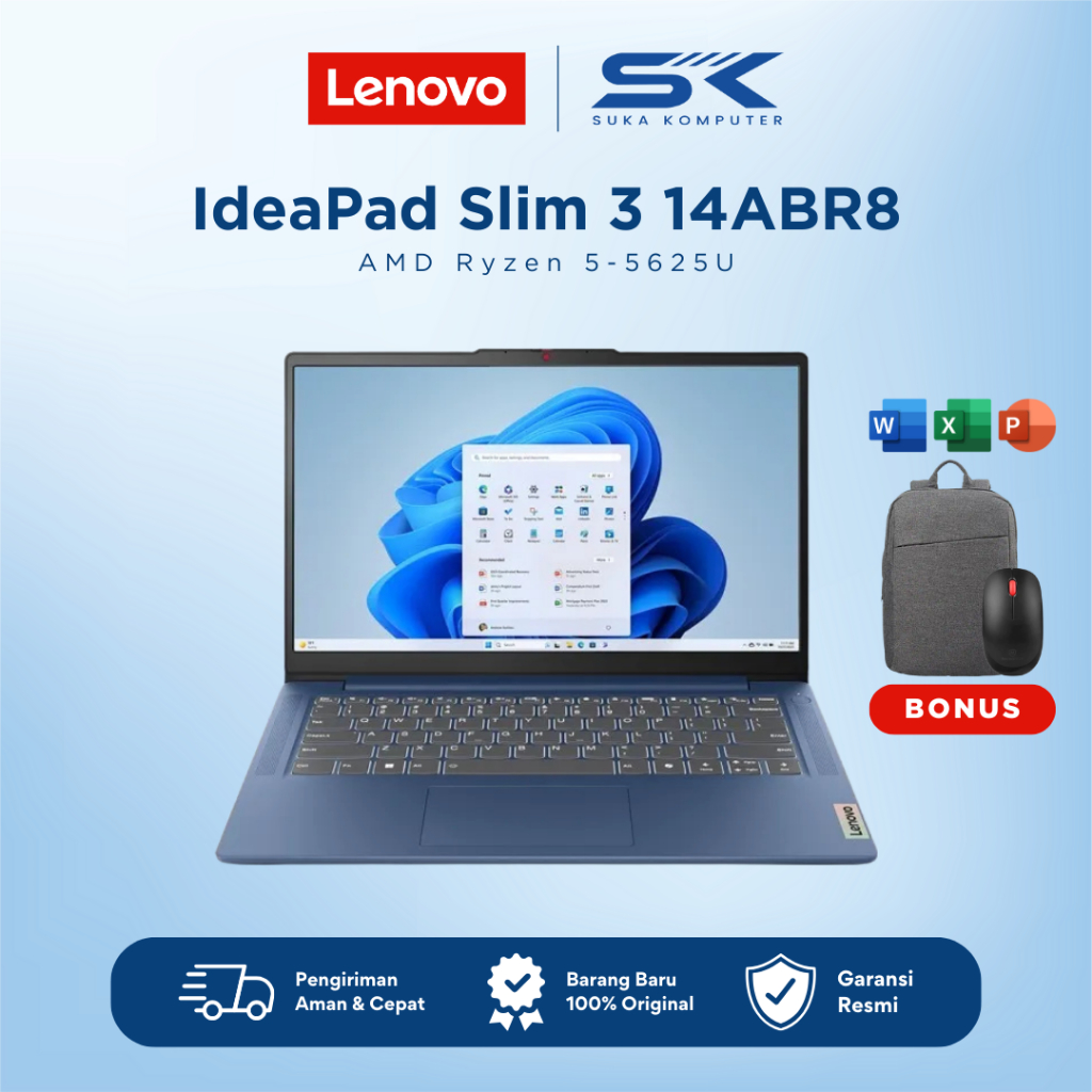 Lenovo Ideapad Slim 3 14ABR8-9YID /Ryzen 5-5625U/16GB/512GB SSD/W11+OHS