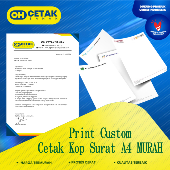 

Cetak Kop Surat A4 | Print Kepala Surat A4 - Oh Cetak