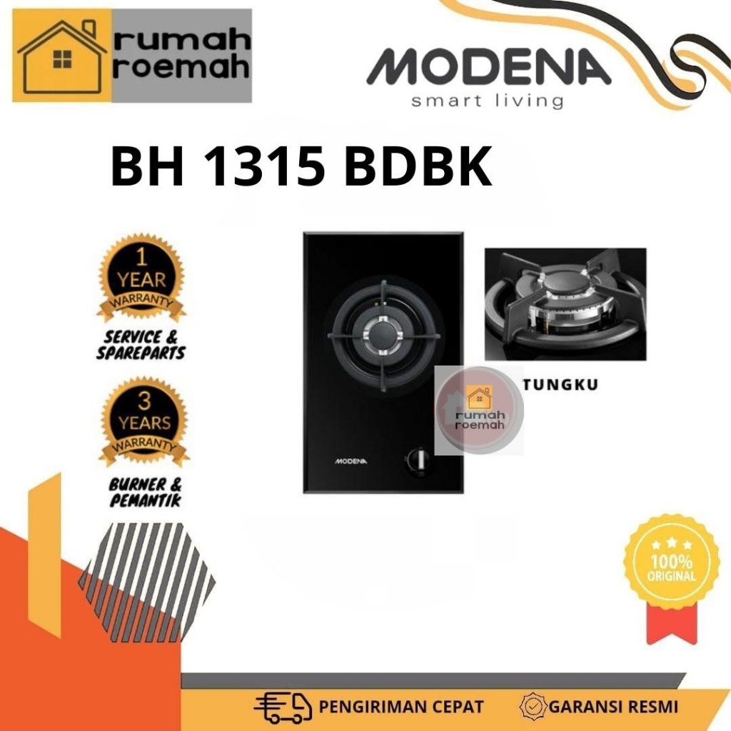 Kompor Gas Tanam MODENA 1 Tungku BH 1315 BDBK