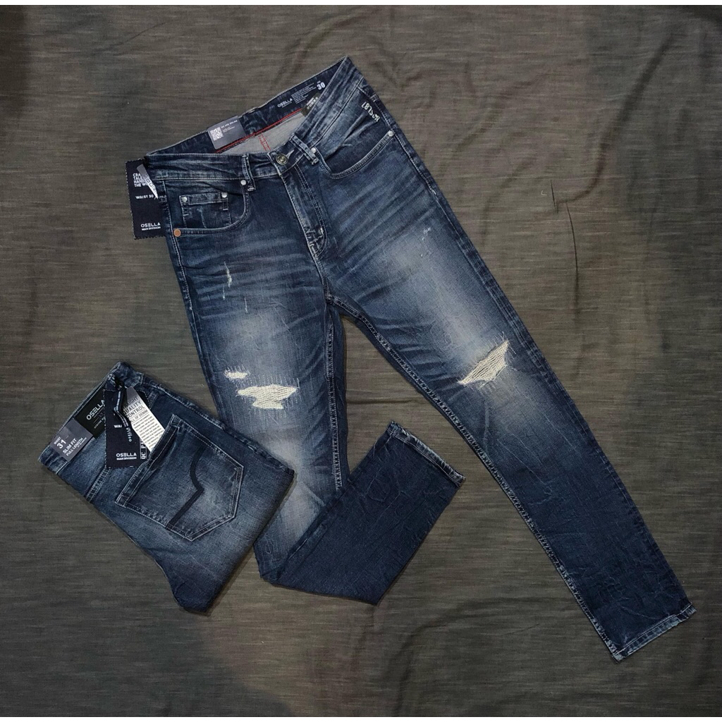Celana Panjang Osella Jeans Riped Celana Panjang Jeans Slimfit