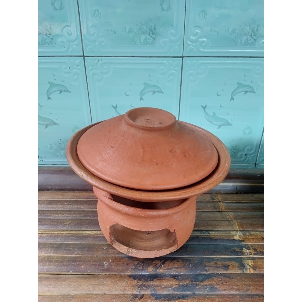 Cetakan serabi set tungku dan tutup dari tanah liat murahhh