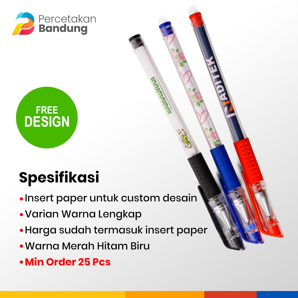 

Ballpoint Pulpen Bolpen Bolpoin Gel / Jel Promosi Custom Desain Logo Tulisan Souvenir Pernikahan Warna-Warni Lucu Murah