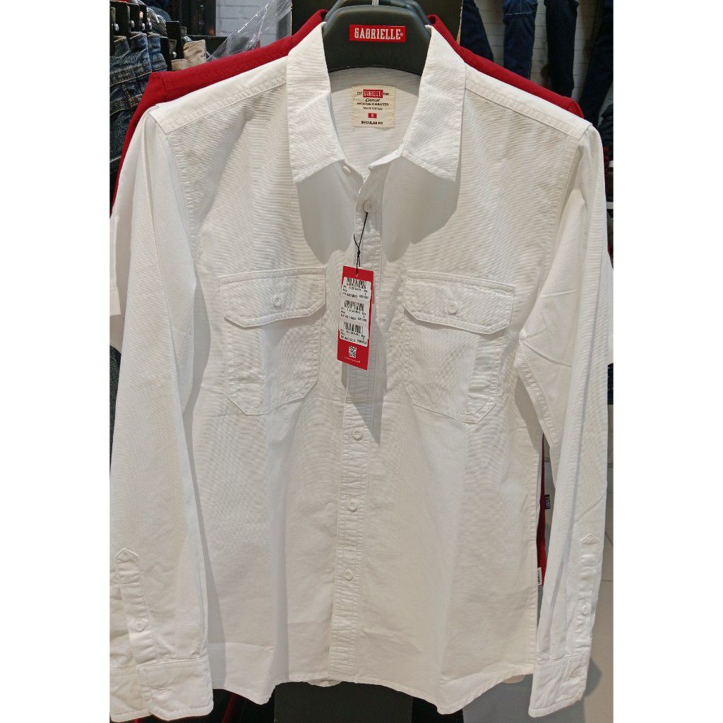 Kemeja panjang pria Gabrielle casual original mens 8121326902761 kemeja pria putih atasan pria regul