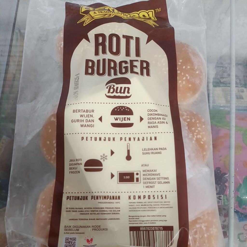 

roti burger bernardi Bun wijen isi 6 biji