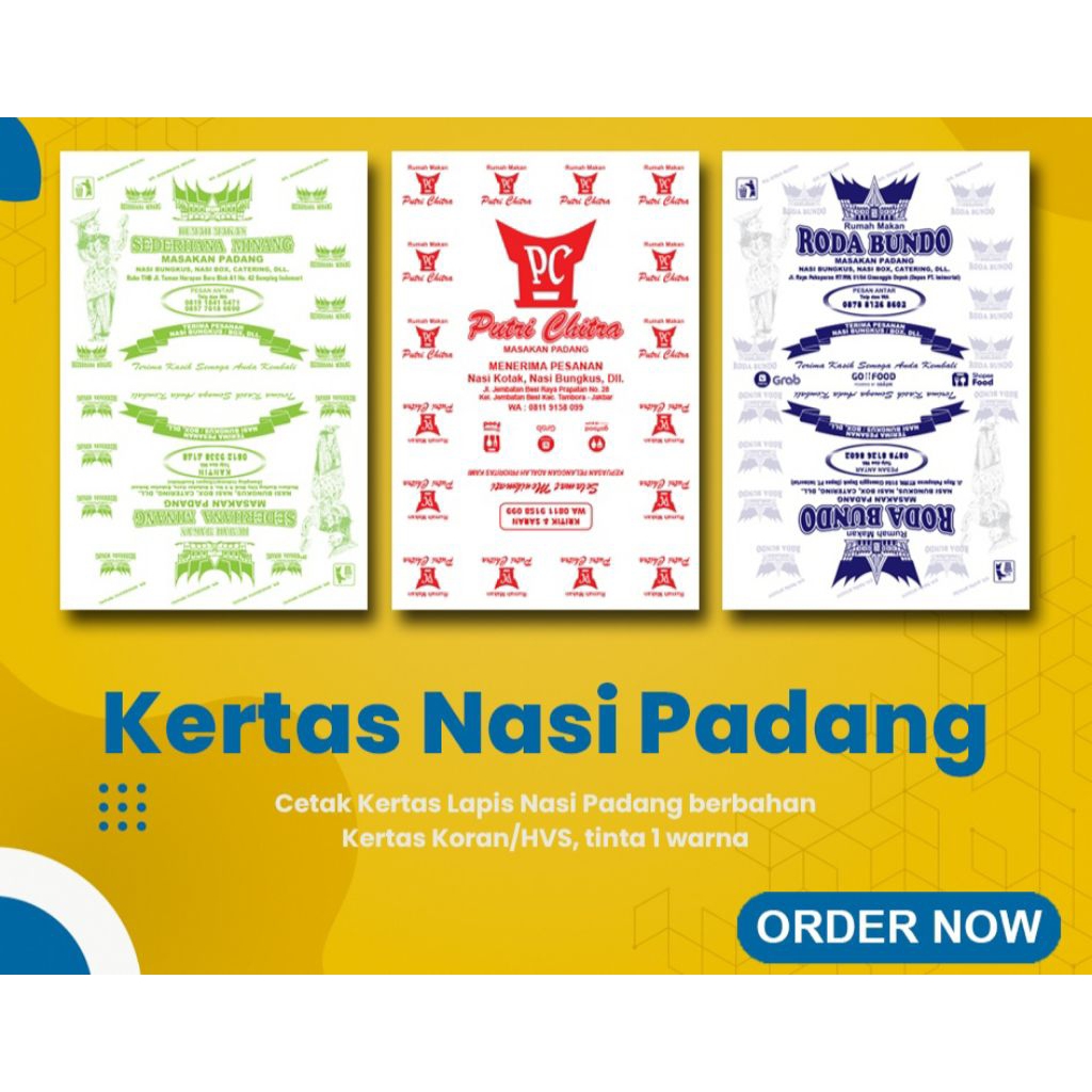 CETAK BUNGKUS NASI PADANG KEBUMEN PROSES CEPAT