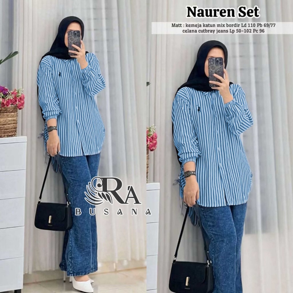 Setelan Wanita Jeans Cutbray Model Celana Pendek
