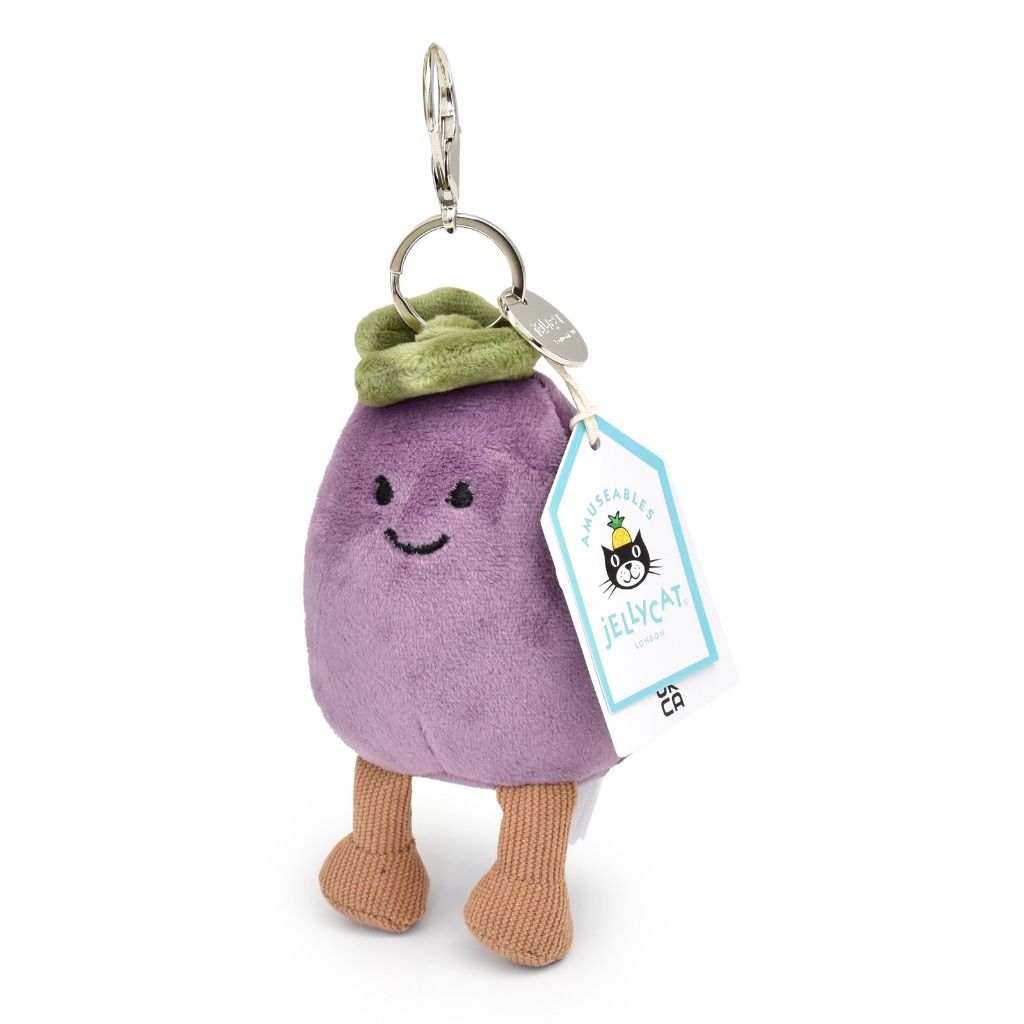 Vivacious Eggplant Keyring Bag Charm Jellycat