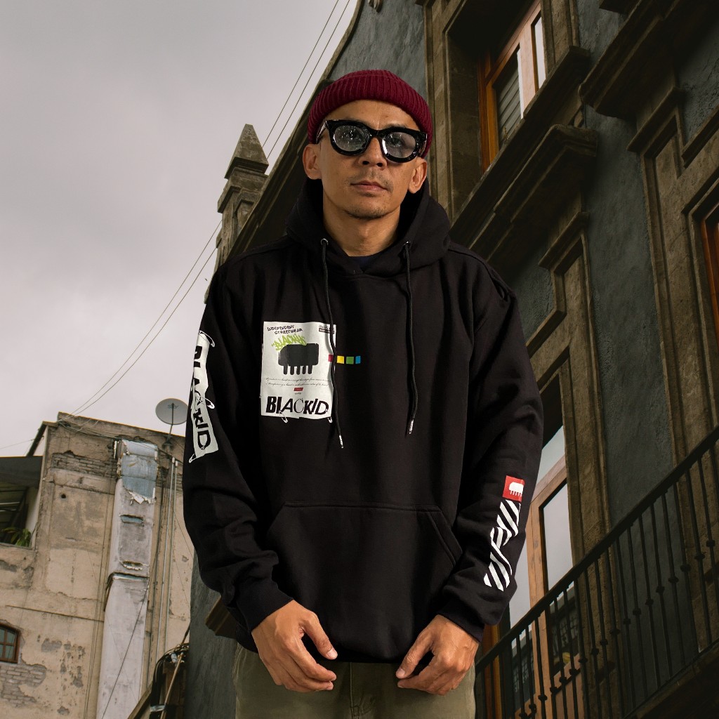 Blackid Hoodie Basic Pin Font Black