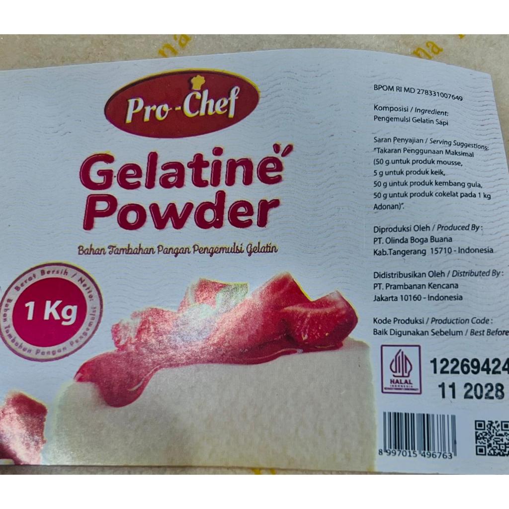 

Gelatin bubuk Prochef Halal 1kg