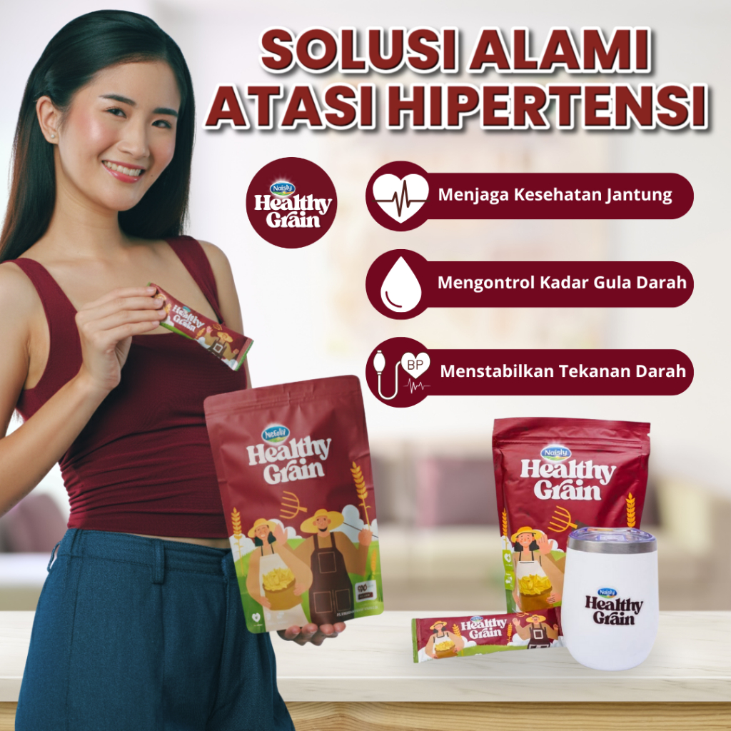 

Healthy Grain Minuman Sehat Oat Multigrain Bantu Atasi Hipertensi & Tekanan darah Tinggi - 1 Pouch