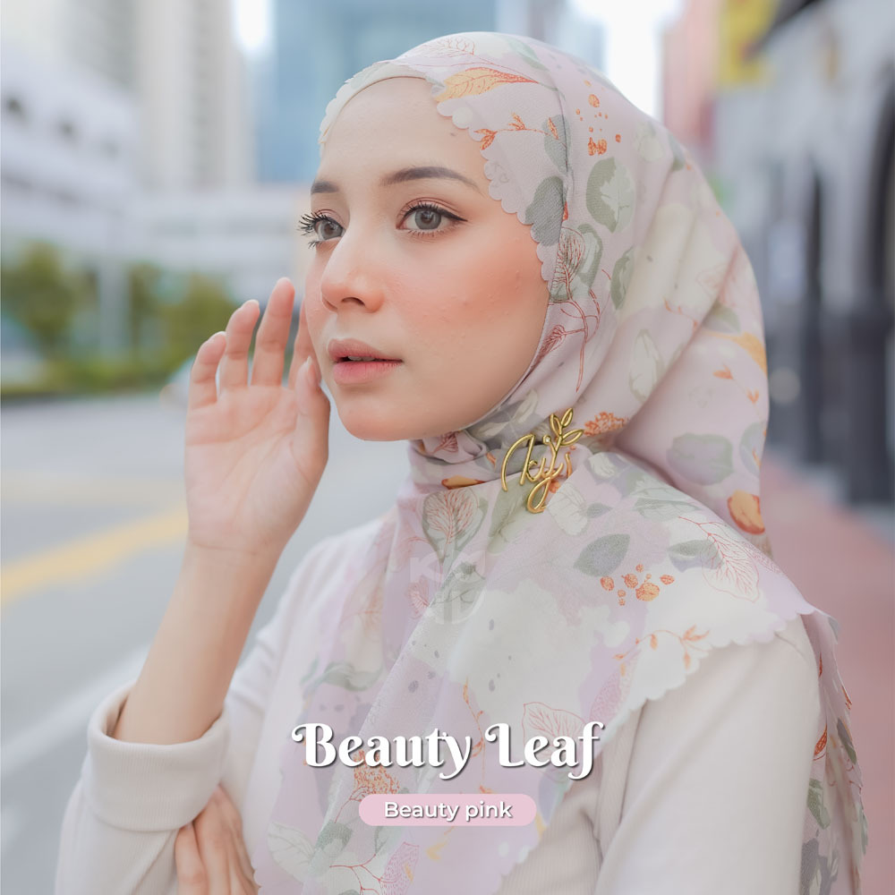 Koyu Hijab Segiempat Viney Jepang Beauty Leaf (autum series)