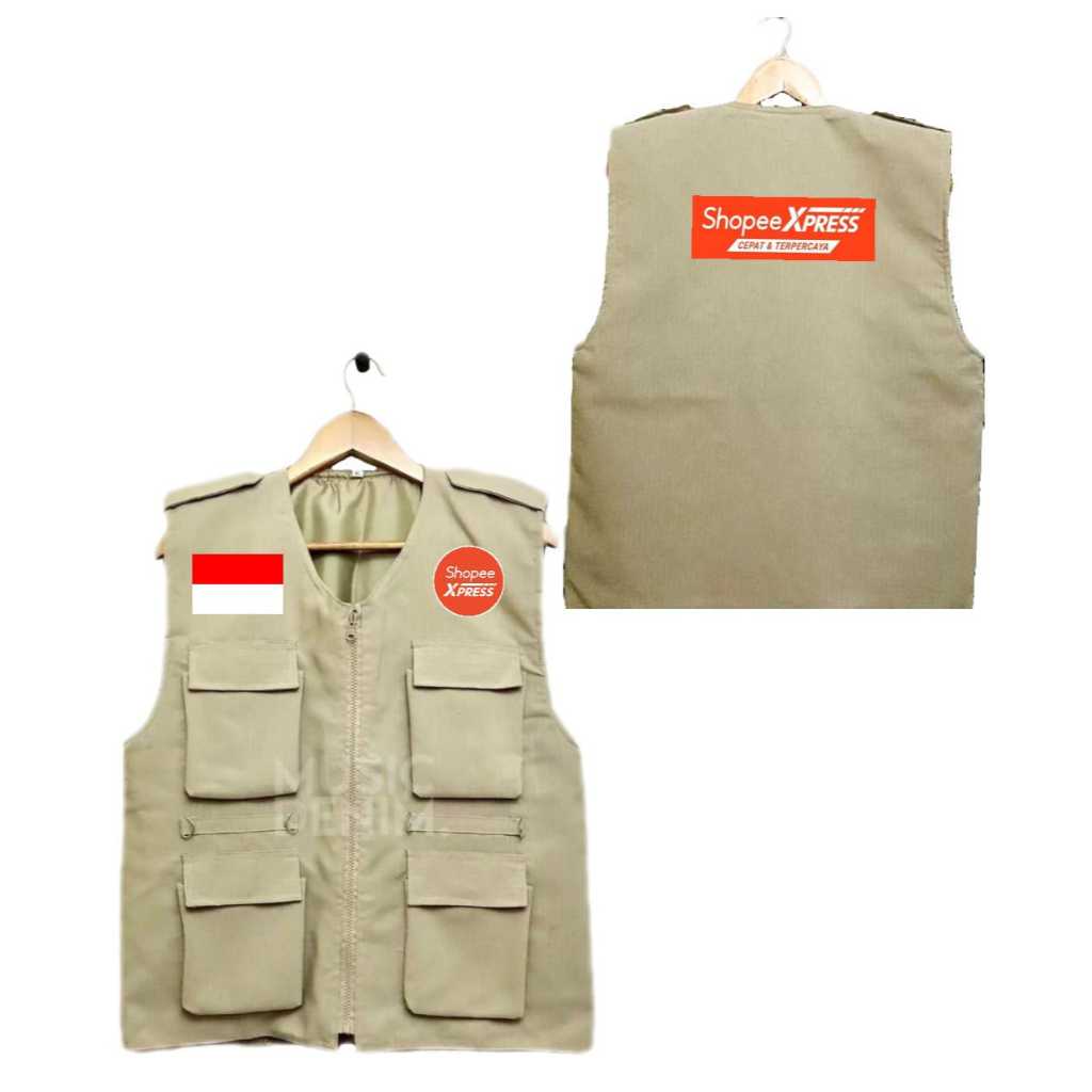 Rompi Satgas Cream Sablon Ojol, grab, grabfood, gojek, gofood, shopee express, shopee food, maxim, i