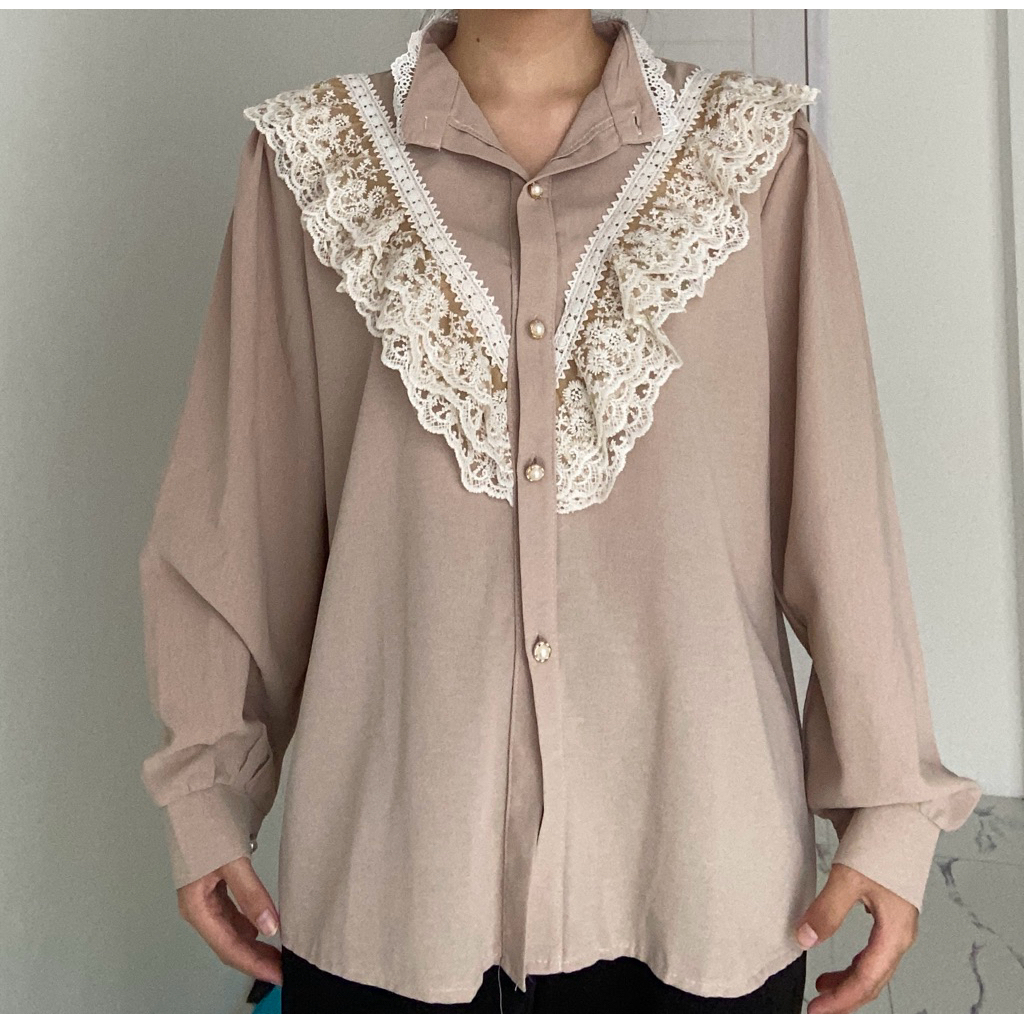 blouse coklat // preloved