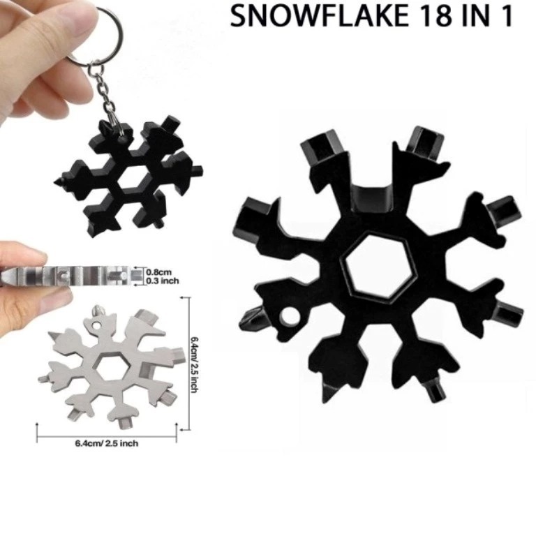 Gantungan Kunci 18 in 1 Snowflake Multifungsi Serbaguna Survival 18in1