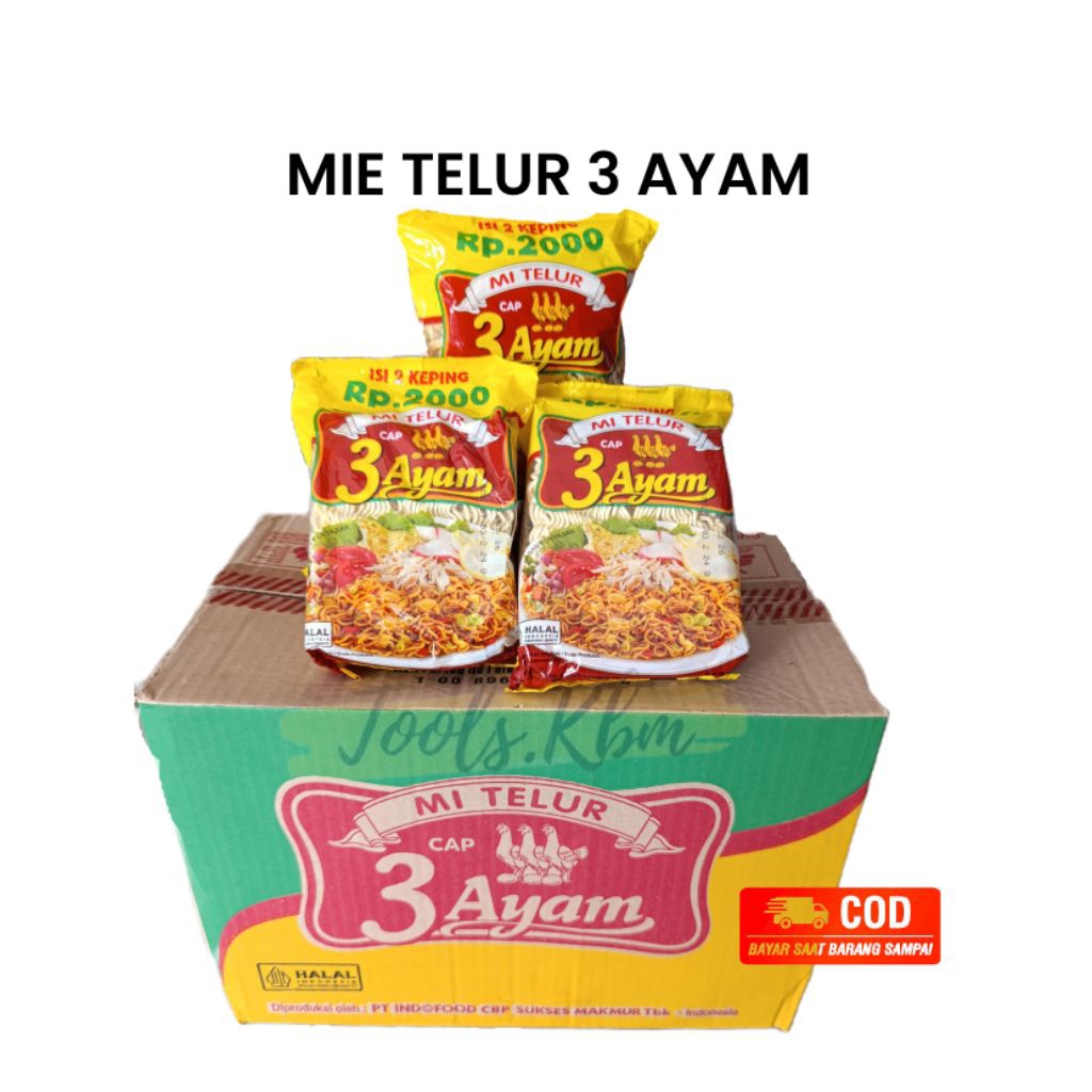

MIE TELUR CAP 3 AYAM/ MIE TELOR CAP TIGA AYAM ISI 2K KEPING