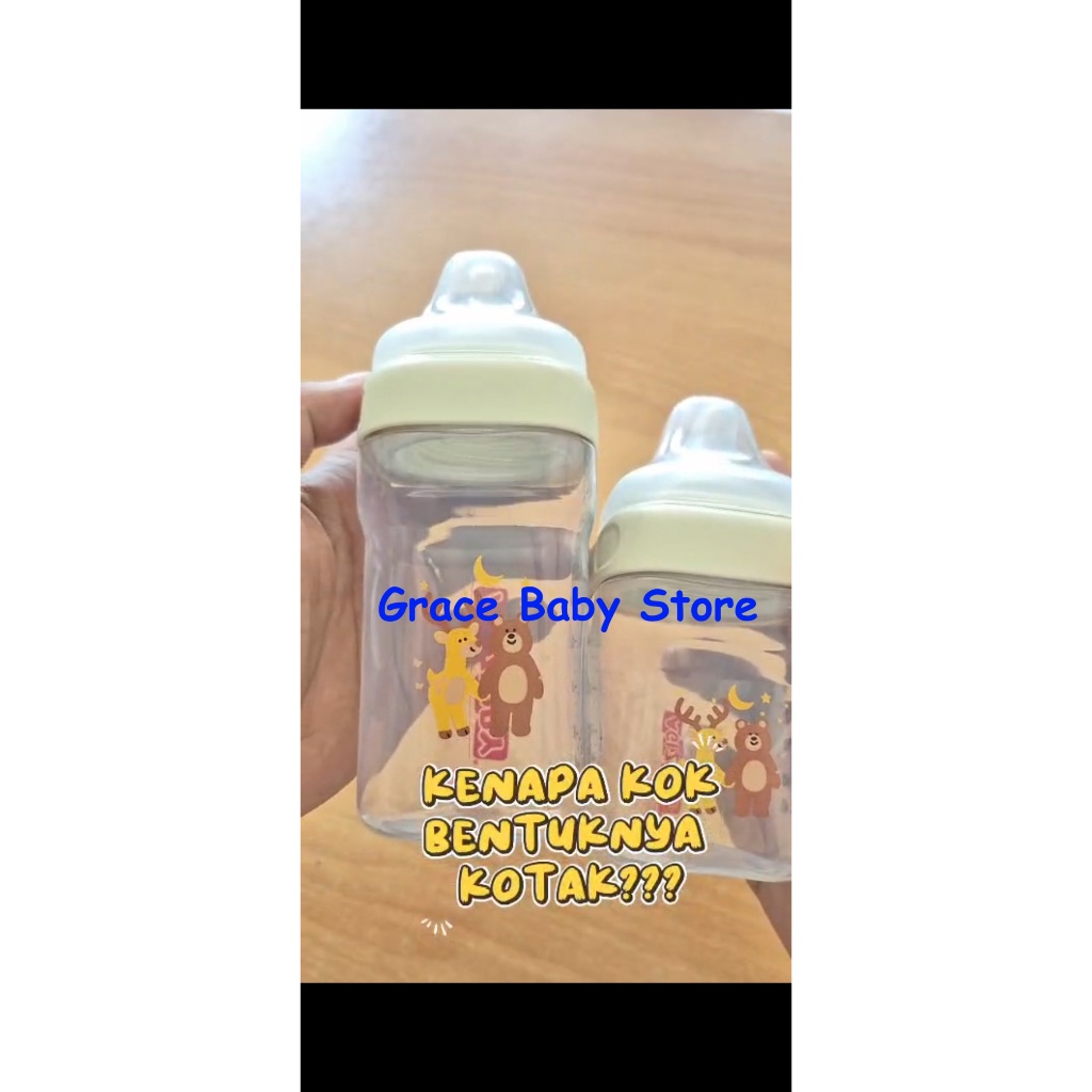 AGI ZIPPY Botol Susu bayi BPA Free Anti Bocor Botol Minum Bayi Square Feeding Bottle 150ml/240ml / b