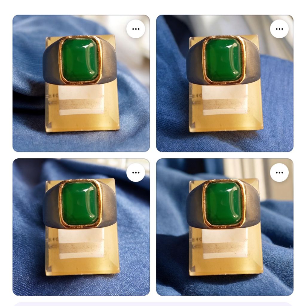 cincin batu akik hijau garut kotak rong gold dim 10x12mm