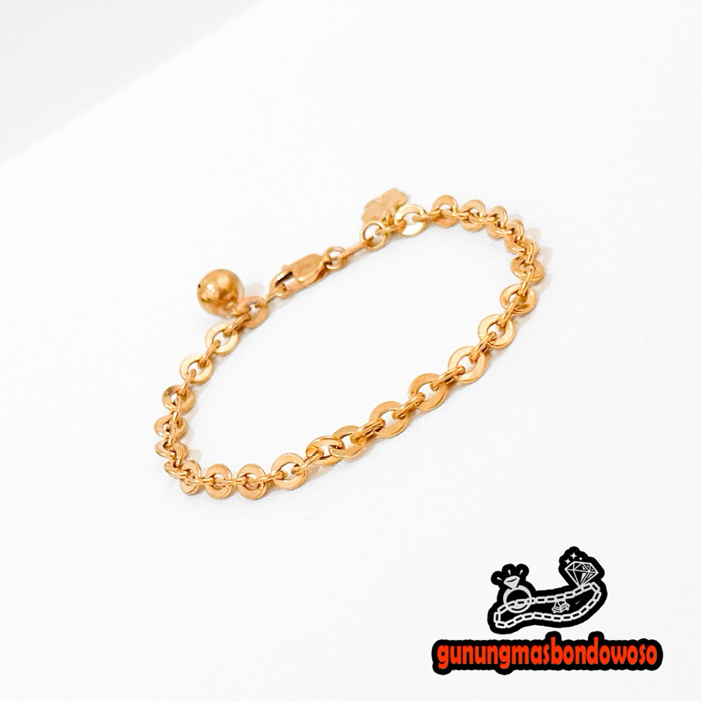 Gelang rantai holo fancy anak emas asli kadar 300% 6k