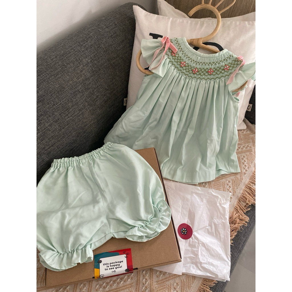 preloved like a new smocked dress handsmocked bishop tosca 2-3t tykes and tots not sarah louise