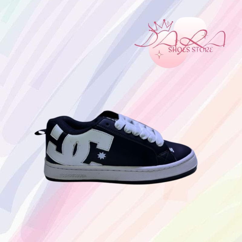 SALE  SEPATU SNEAKERS DC COURT GRAFIK BLACK WHITE PRIA DAN WANITA