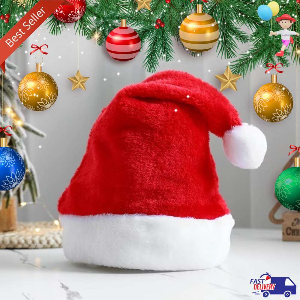 Topi Natal Polos / Topi Natal Santa Merry Christmas Polos