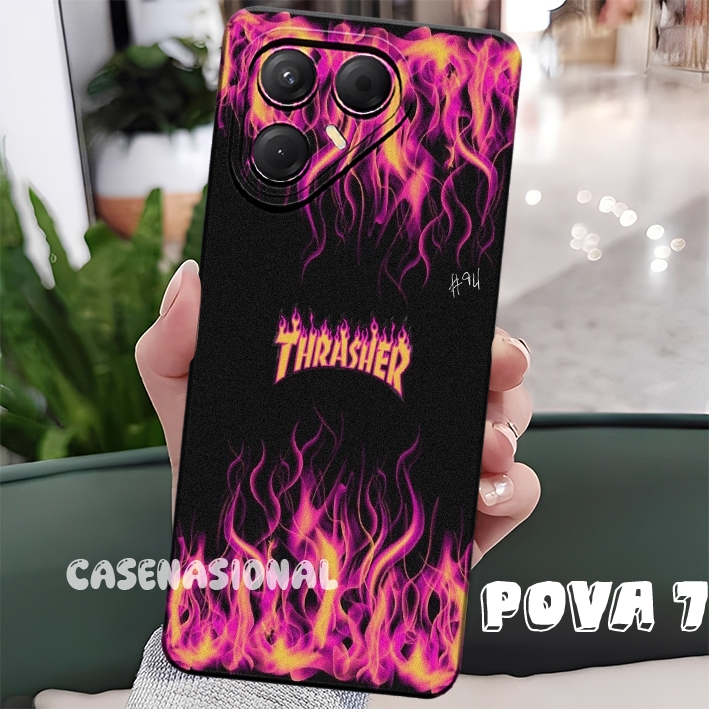 Kessing Lentur Tecno Pova 7 / Pova 6 / Pova 5 / Pova 5 Pro motif THRASHER api kekinian softcase lent