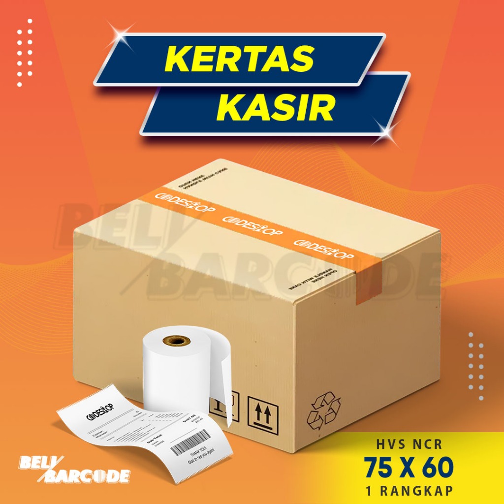 

KERTAS KASIR HVS NCR 75 x 60 MM 1 PLY 1 DUS ISI 100 ROLL