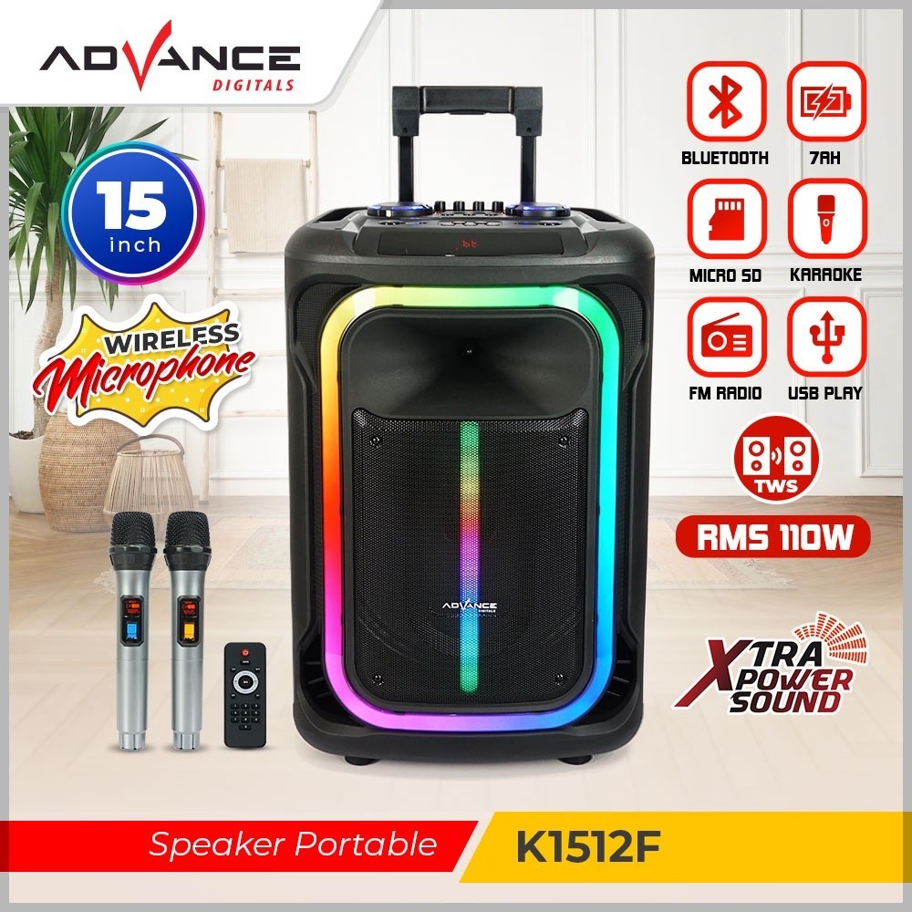 Advance Speaker Professional Portable Speaker Aktif 15 Inch K-1512F