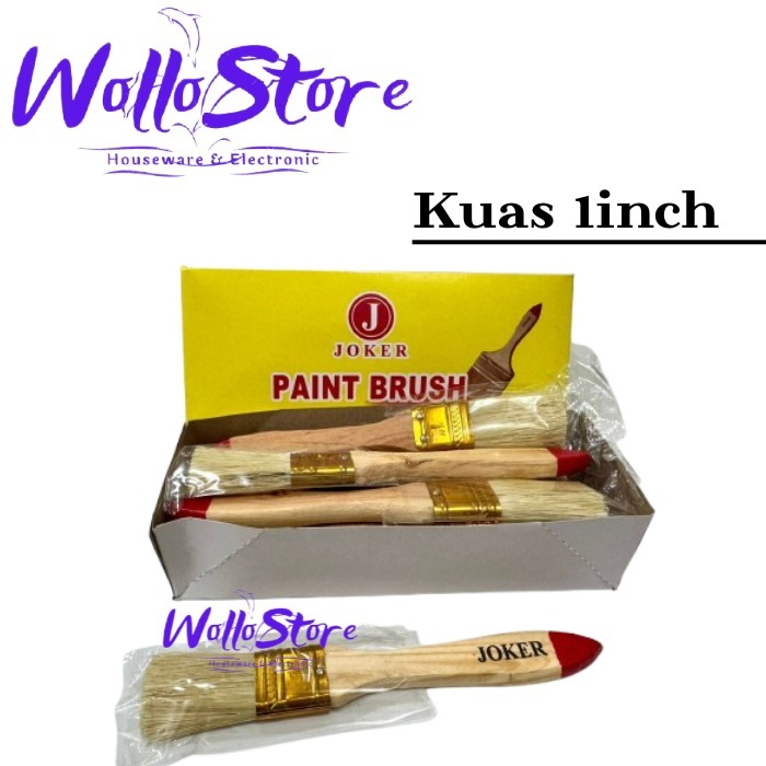 

Paket 12pcs Kuas Cat Gagang Kayu / Kuas Cat Tembok Dinding Paket 1lusin