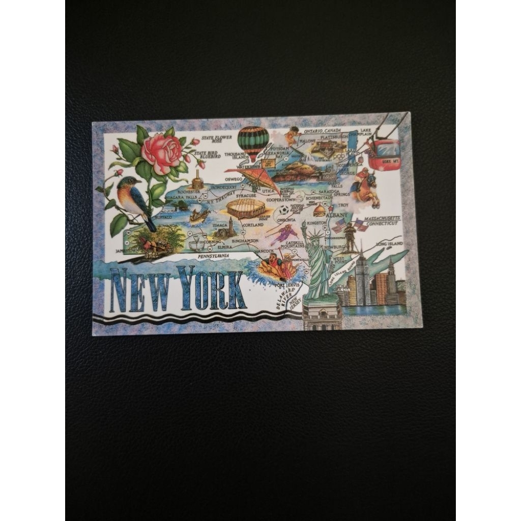 

kartu pos peta new york amerika/new york map postcard