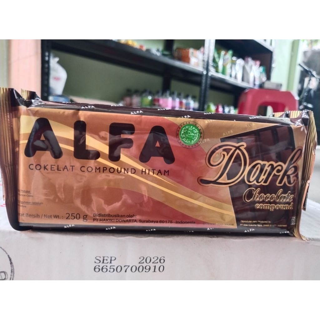 

Alfa Dark Compound / Cokelat Batang / Coklat blok 250 gram