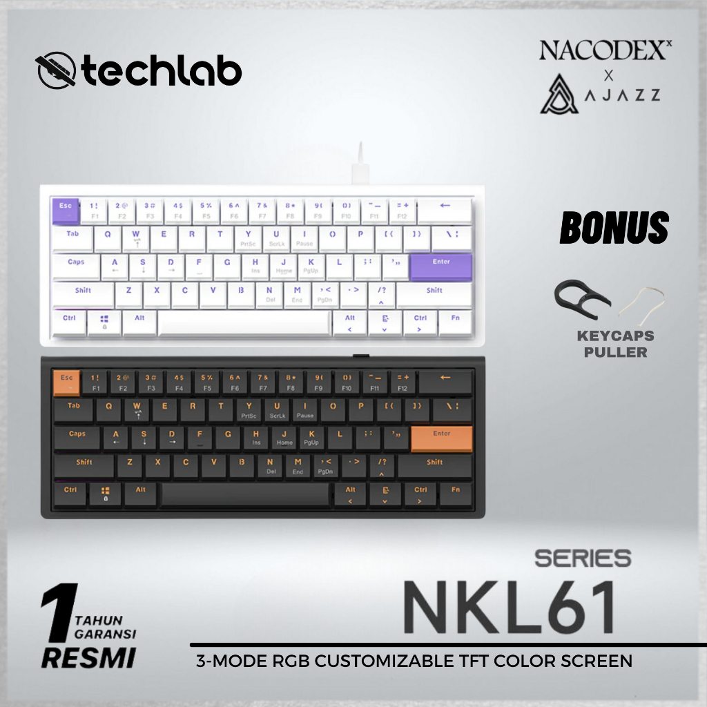 Ajazz X Nacodex NKL61 / NKL-61 Low Profile Mechanical Keyboard Wired Connection