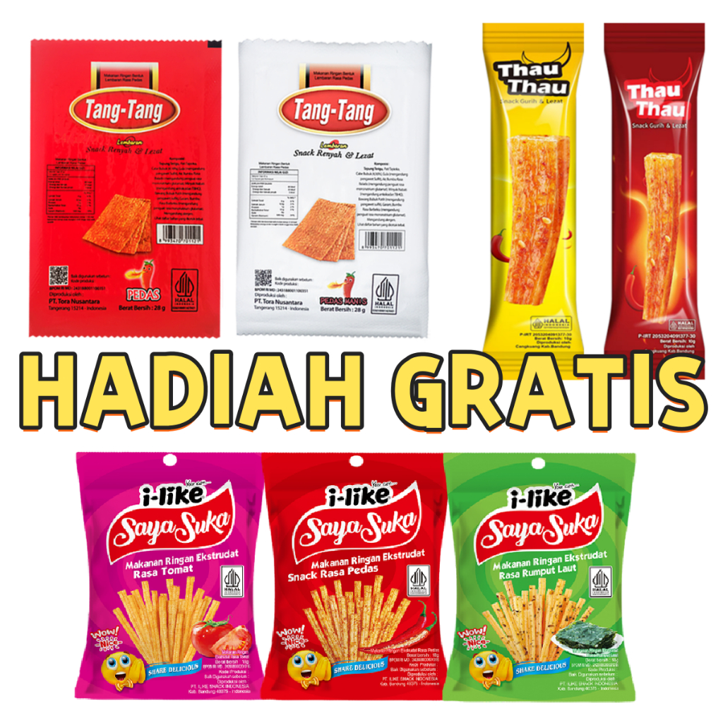 HADIAH GRATIS Cemilan Pedas Spicy Snack Makanan Ringan Pedas Snack Rasa Pedas Manis Dan Manis