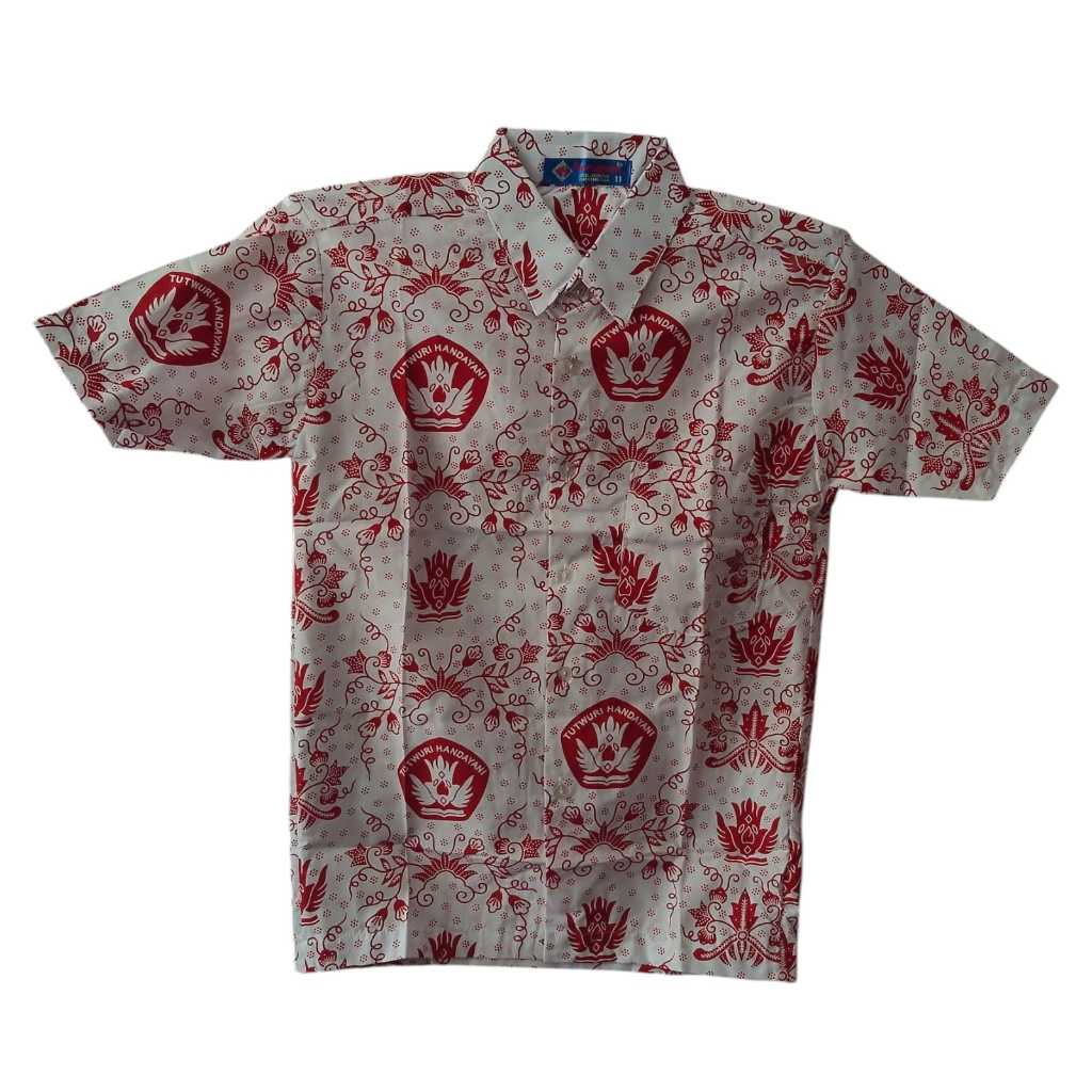 Seragam Sekolah Batik Merah SD | Batik Merah | Batik Tutwuri | Lengan Pendek | Merk SERAGAM
