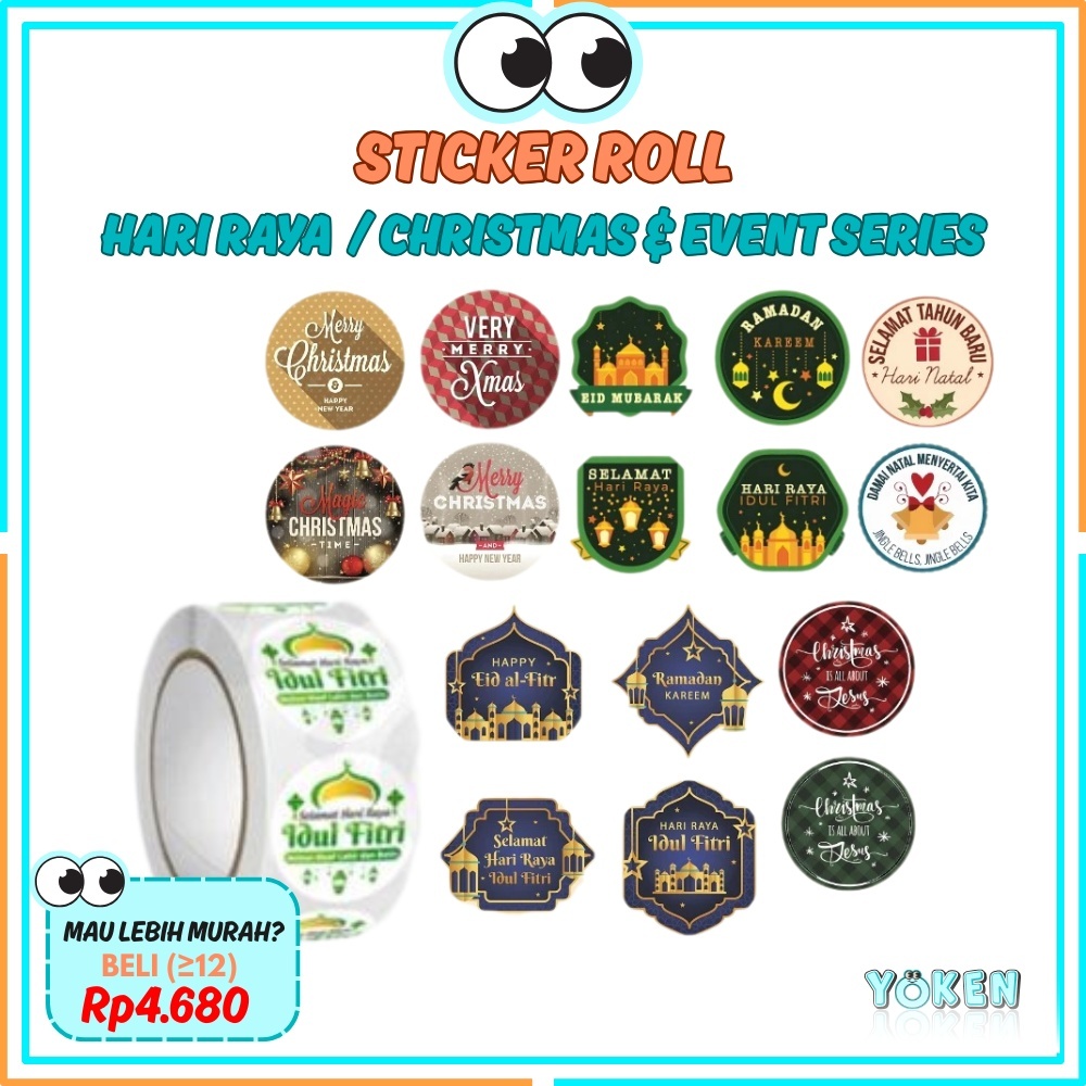 

YO! Sticker Roll Lebaran Idul Fitri,Christmas 500pcs - Stiker Ucapan Idul Fitri,Natal Hampers SS001