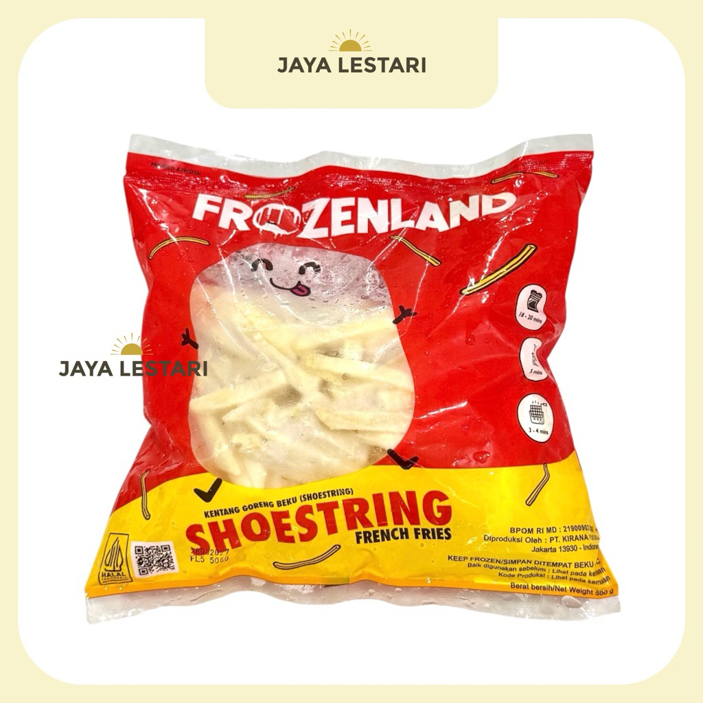 

Frozenland Kentang Goreng Beku Shoestring Lurus (500g) (Frozen Food - Khusus Instan)
