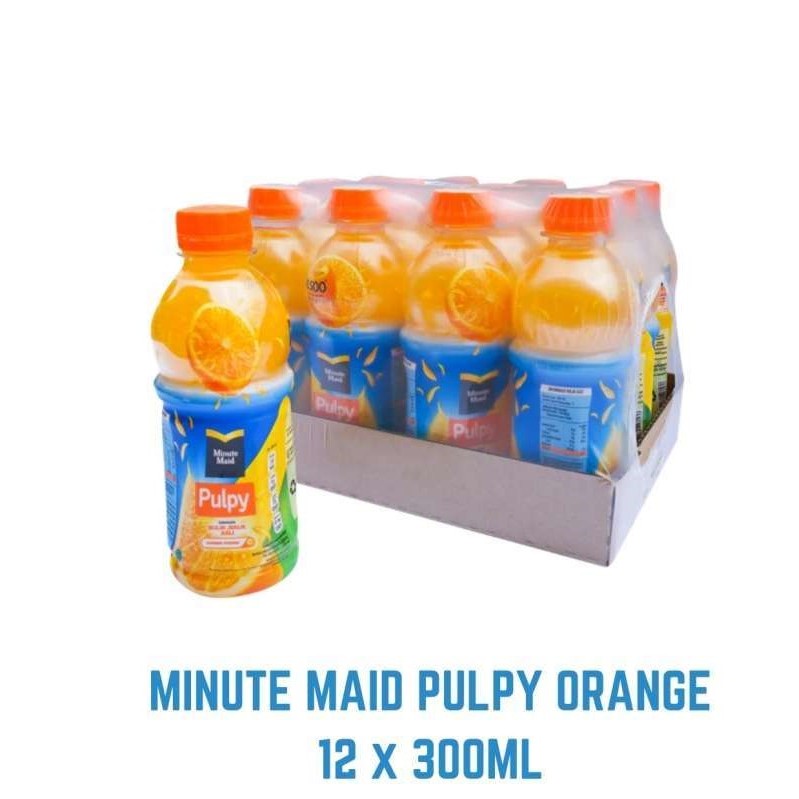 

PULPY ORANGE minute maid pulpy, minuman jeruk bulir 300 ml 12 botol