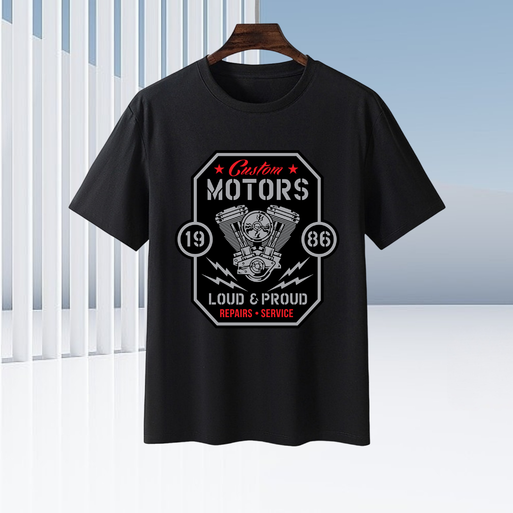 kaos Mesin Mobil kaos 100% kapas murni Desain Kreatif keren kaos hitam kaos putih