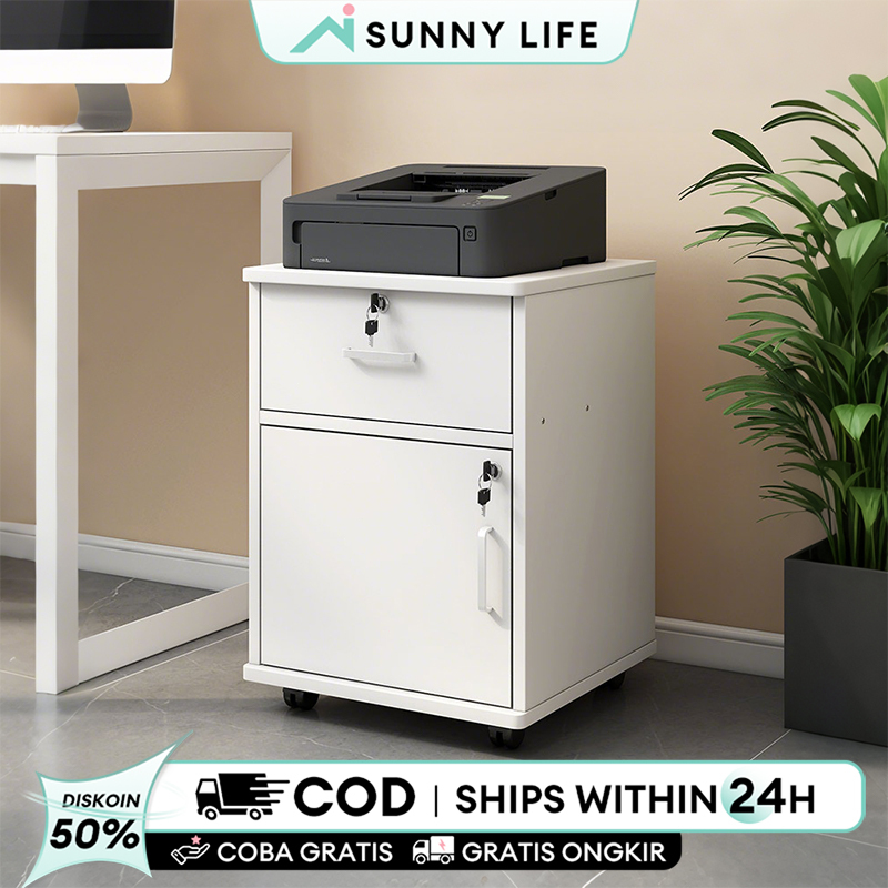 Meja Nakas Dengan Kunci Laci Lemari kantor laci Loker kabinet rendah Meja Nakas Bed Side Laci