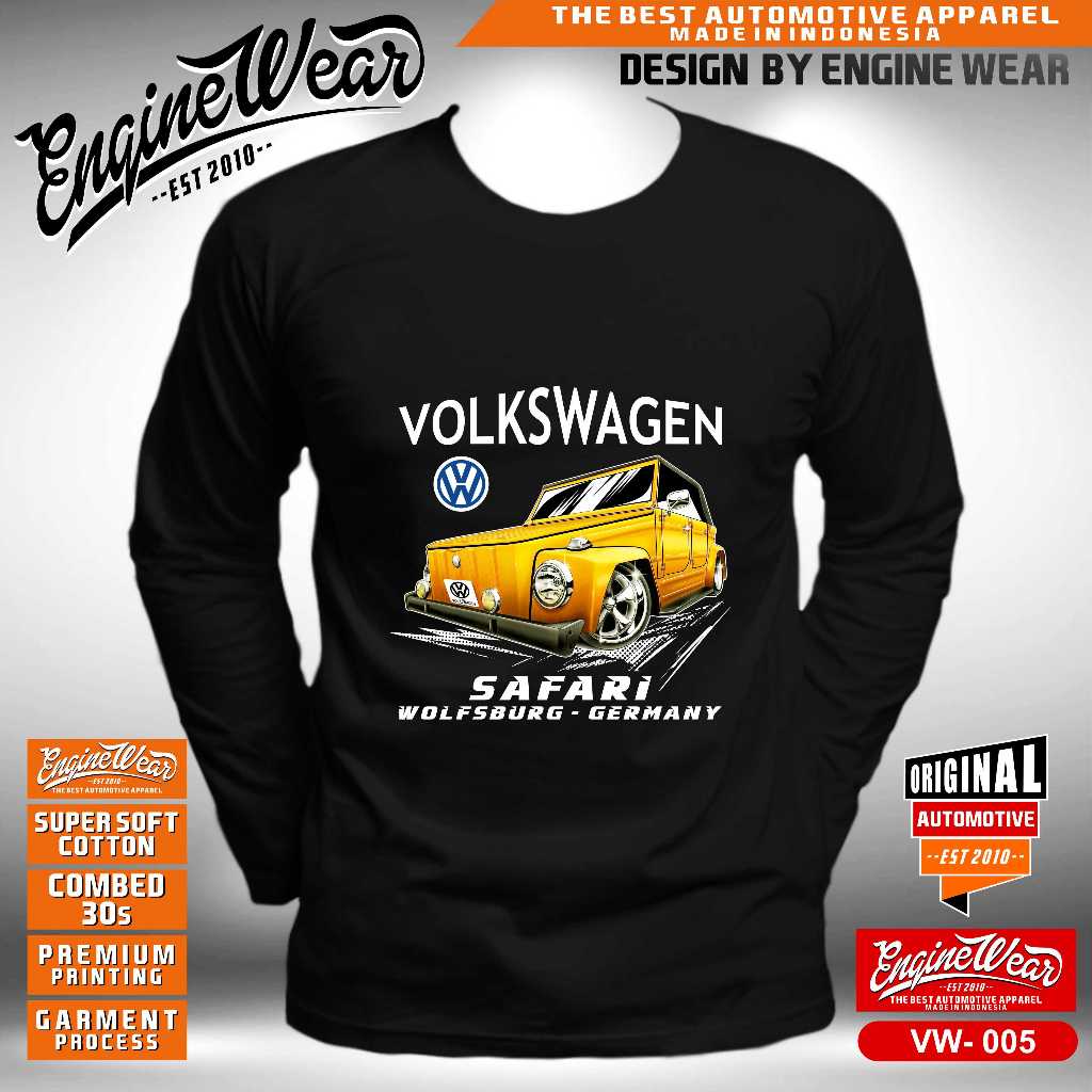 kaos VW safari baju vw camat tshirt volks wagen type 182 mobil otomotif kng