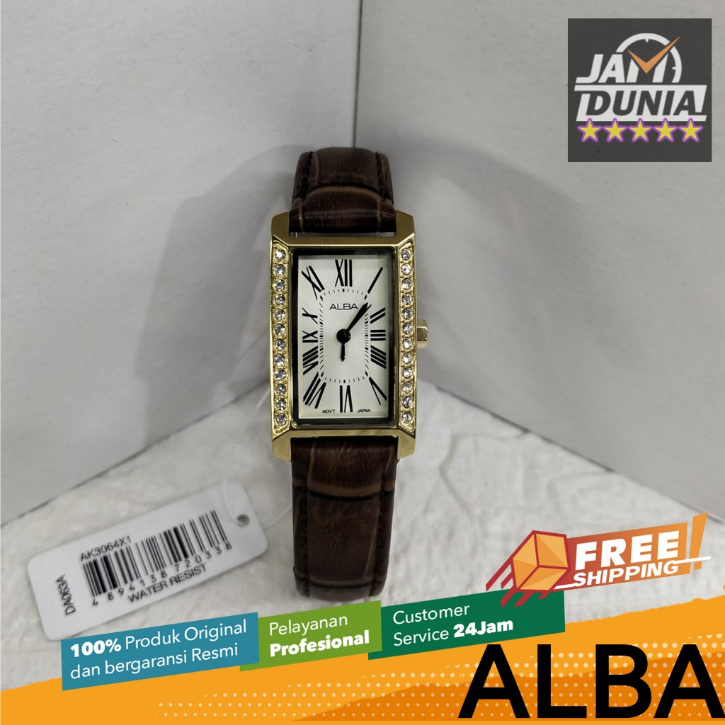 JAM TANGAN WANITA ALBA ANALOG ORIGINAL JAM ALBA KULIT ALBA AK3064 AK30 ALBA AK3064X1 JAM ALBA BROWN 